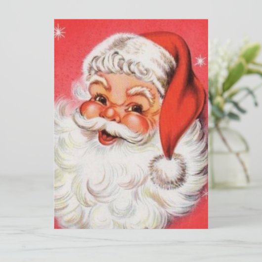 Retro Jolly Santa Claus Feestdagenkaart (Staand voorkant)