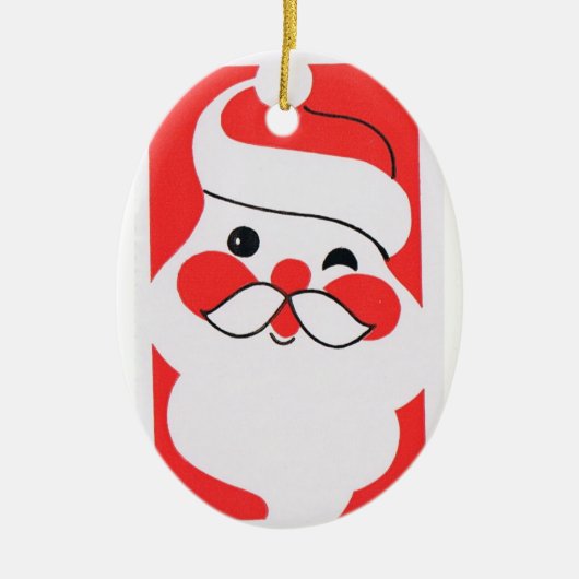 Retro Jolly Santa Claus Keramisch Ornament (Voorkant)