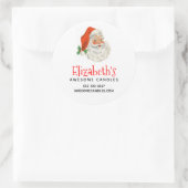 Retro  Jolly Santa Claus KerstBiz Ronde Sticker (Tas)
