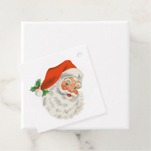 Retro Jolly Santa Claus Kerstmis Bedankjes Labels (In situ)