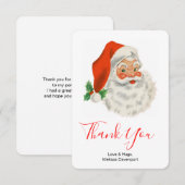 Retro  Jolly Santa Claus Kerstmis Bedankkaart (Voorkant / Achterkant)