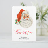 Retro  Jolly Santa Claus Kerstmis Bedankkaart (Staand voorkant)