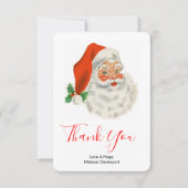 Retro  Jolly Santa Claus Kerstmis Bedankkaart (Voorkant)