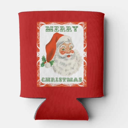 Retro  Jolly Santa Claus Kerstmis Blikjeskoeler (Achterkant)