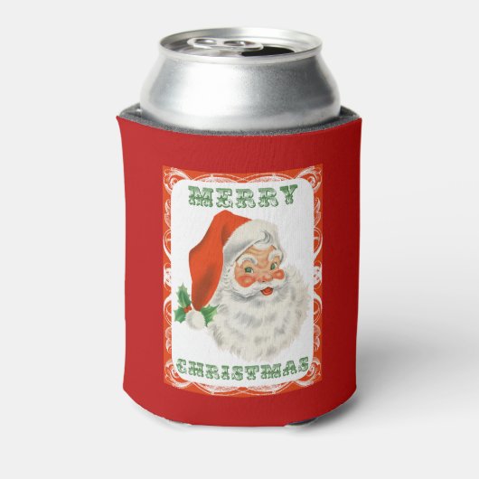 Retro Jolly Santa Claus Kerstmis Blikjeskoeler (Blikje Achterkant)