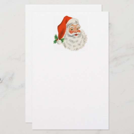 Retro  Jolly Santa Claus Kerstmis Briefpapier (Voorkant / Achterkant)