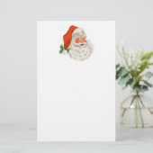 Retro  Jolly Santa Claus Kerstmis Briefpapier (Staand voorkant)