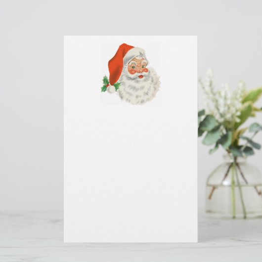 Retro Jolly Santa Claus Kerstmis Briefpapier (Staand voorkant)