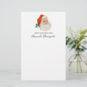 Retro  Jolly Santa Claus Kerstmis Briefpapier (Staand voorkant)
