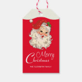  Retro Jolly Santa Claus Kerstmis Cadeaulabel (Voorkant)