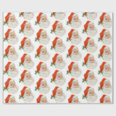 Retro  Jolly Santa Claus Kerstmis Cadeaupapier (Vlak)