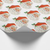 Retro  Jolly Santa Claus Kerstmis Cadeaupapier (Hoek)