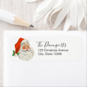 Retro Jolly Santa Claus Kerstmis Etiket (Insitu)