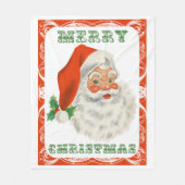 Retro  Jolly Santa Claus Kerstmis Fleece Deken (Voorkant)