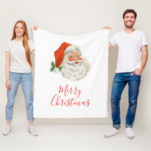 Retro  Jolly Santa Claus Kerstmis Fleece Deken