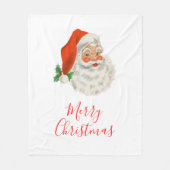 Retro  Jolly Santa Claus Kerstmis Fleece Deken (Voorkant)