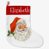 Retro  Jolly Santa Claus Kerstmis Grote Kerstsok (Voorkant)