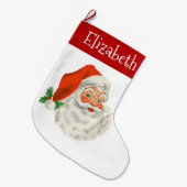 Retro  Jolly Santa Claus Kerstmis Grote Kerstsok (Voorkant (Hangend))