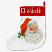 Retro  Jolly Santa Claus Kerstmis Grote Kerstsok (Achterkant)