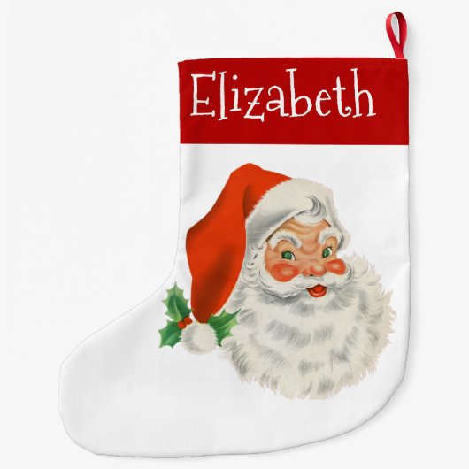 Retro  Jolly Santa Claus Kerstmis Grote Kerstsok (Achterkant)