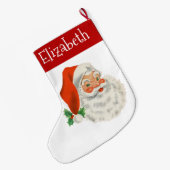 Retro  Jolly Santa Claus Kerstmis Grote Kerstsok (Achterkant (Hangend))