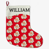 Retro Jolly Santa Claus Kerstmis Grote Kerstsok (Voorkant)