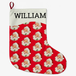 Retro Jolly Santa Claus Kerstmis Grote Kerstsok