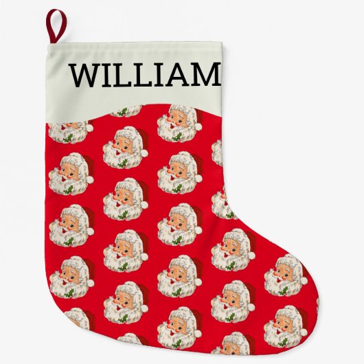  Retro Jolly Santa Claus Kerstmis Grote Kerstsok (Voorkant)