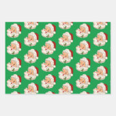 Retro Jolly Santa Claus Kerstmis Inpakpapier Vel (Voorkant 2)