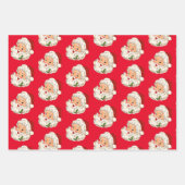 Retro Jolly Santa Claus Kerstmis Inpakpapier Vel (Voorkant)