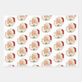 Retro Jolly Santa Claus Kerstmis Inpakpapier Vel (Voorkant 3)