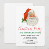 Retro  Jolly Santa Claus Kerstmis Kaart (Voorkant / Achterkant)