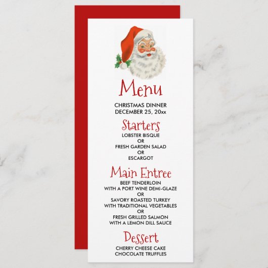 Retro  Jolly Santa Claus Kerstmis Kaart (Voorkant / Achterkant)