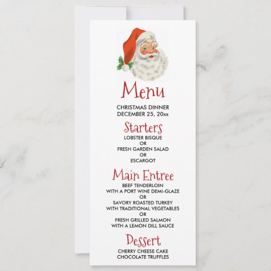 Retro  Jolly Santa Claus Kerstmis Kaart (Voorkant)