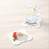 Retro Jolly Santa Claus Kerstmis Kartonnen Onderzetters (Insitu)