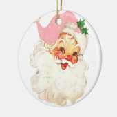 Retro Jolly Santa Claus Kerstmis Keramisch Ornament (Links)