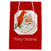 Retro  Jolly Santa Claus Kerstmis Medium Cadeauzakje (Achterkant)