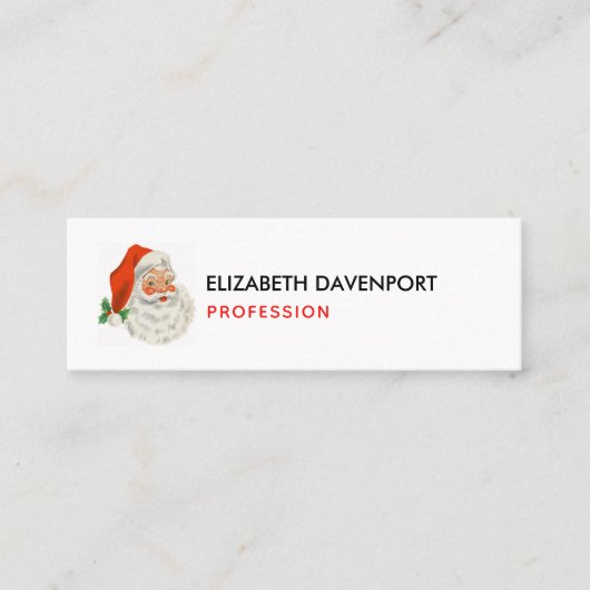 Retro  Jolly Santa Claus Kerstmis Mini Visitekaartje (Voorkant)
