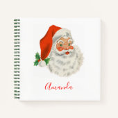 Retro Jolly Santa Claus Kerstmis Notitieboek (Voorkant)