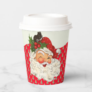  Retro Jolly Santa Claus Kerstmis Papieren Bekers