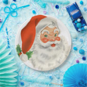 Retro Jolly Santa Claus Kerstmis Papieren Bordje (Feest)
