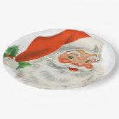 Retro Jolly Santa Claus Kerstmis Papieren Bordje (Gekanteld)