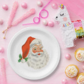 Retro Jolly Santa Claus Kerstmis Papieren Bordje (Feest)