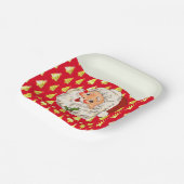 Retro Jolly Santa Claus Kerstmis Papieren Bordje (Gebogen)
