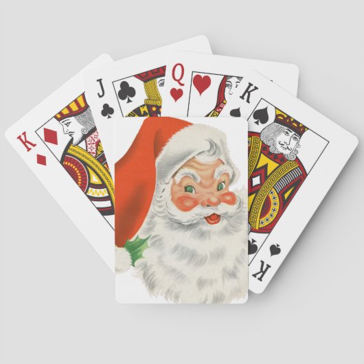 Retro  Jolly Santa Claus Kerstmis Pokerkaarten (Achterkant)