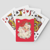 Retro Jolly Santa Claus Kerstmis Pokerkaarten (Achterkant)