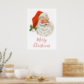 Retro Jolly Santa Claus Kerstmis Poster (Keuken)