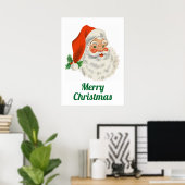 Retro Jolly Santa Claus Kerstmis Poster (Thuiskantoor)