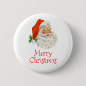 Retro  Jolly Santa Claus Kerstmis Ronde Button 5,7 Cm (Voorkant)