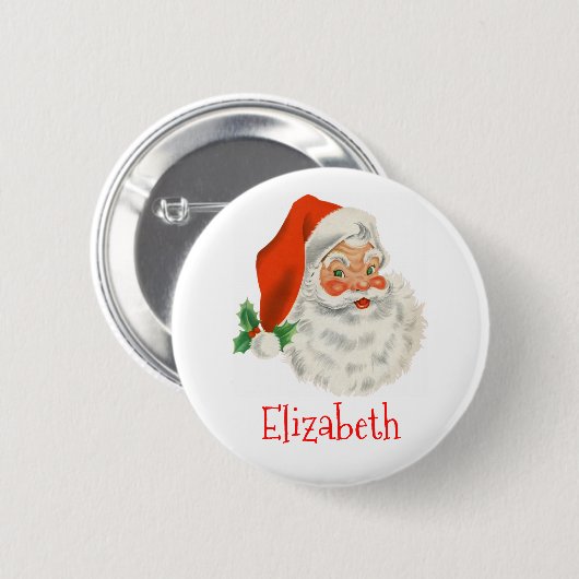 Retro Jolly Santa Claus Kerstmis Ronde Button 5,7 Cm (Voorkant /achterkant)